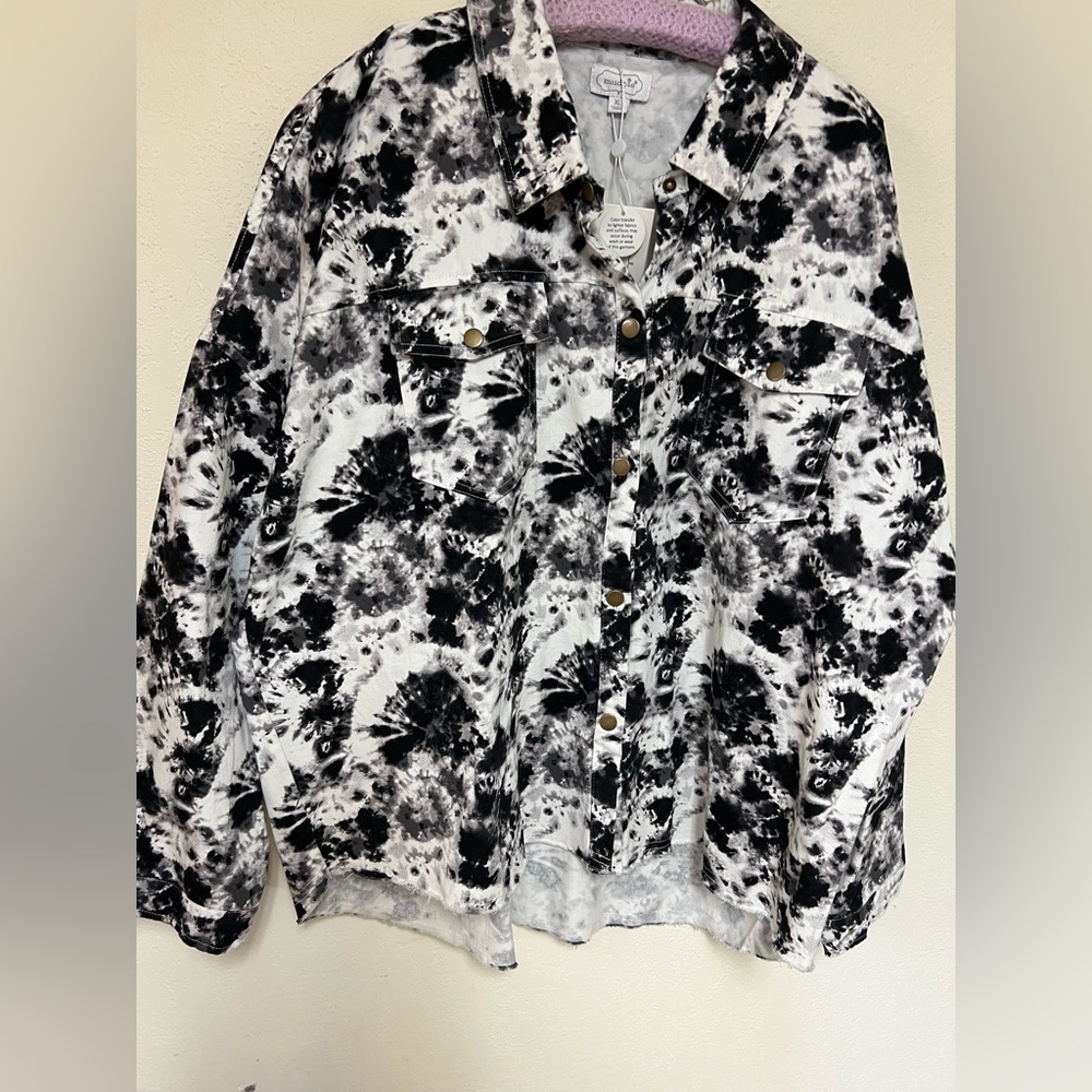 NWT Mud Pie Tie Dye Sterling Shacket XL - Picture 3 of 10